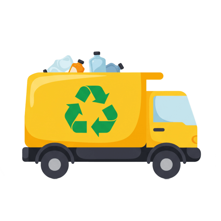 Recycling machinery transforming plastic waste